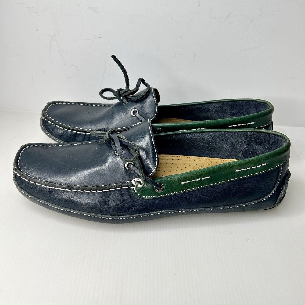 G. H. Bass Pisa Men’s Size 11 M Navy Green 0148-2729-400 Loafers Boat Shoes
